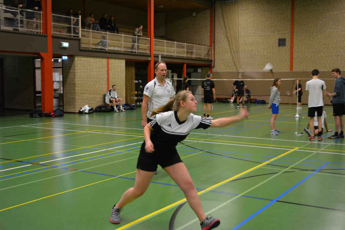 Sitske Verstappen tijdens het groot Badminton Peel en Maas toernooi 2016