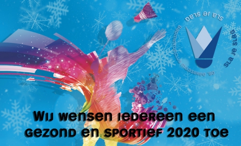 Badmintonclub Maasbree wenst iedereen een gezond en sportief 2020 toe