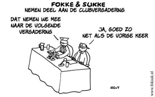 Fokke en Sukke nemen deel aan de vergadering